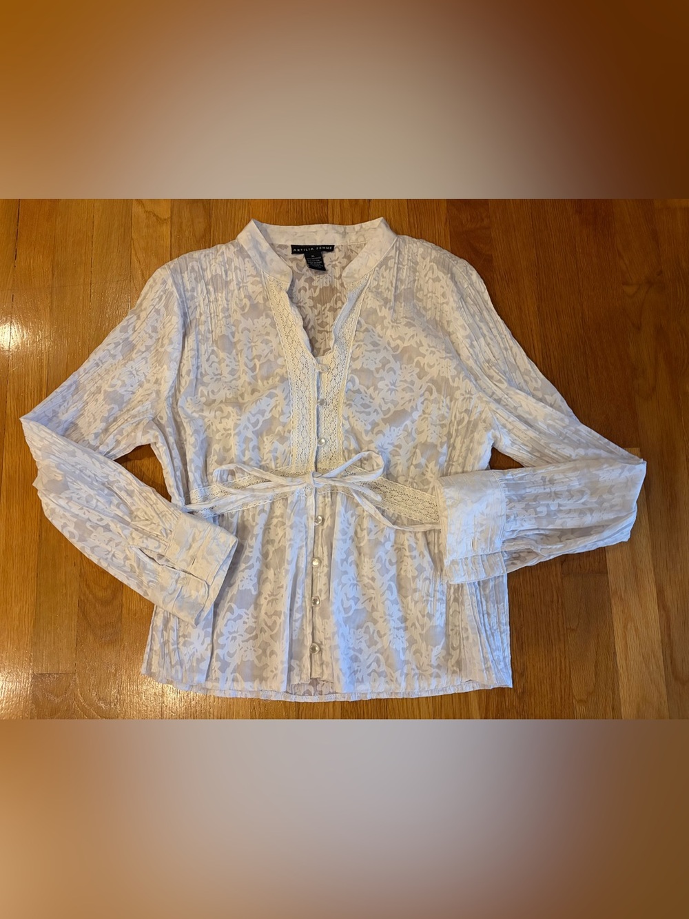 Antilia Femme White Sheer Blouse - Women’s Size XL